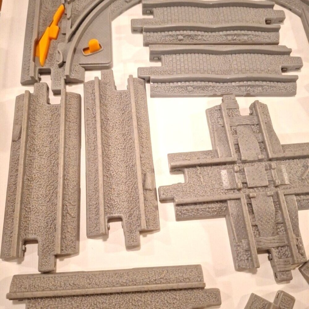 Geotrax Gray Railroad Train Tracks Lot 12 Pc  Straight Curves Fisher Price - Picture 5 of 10